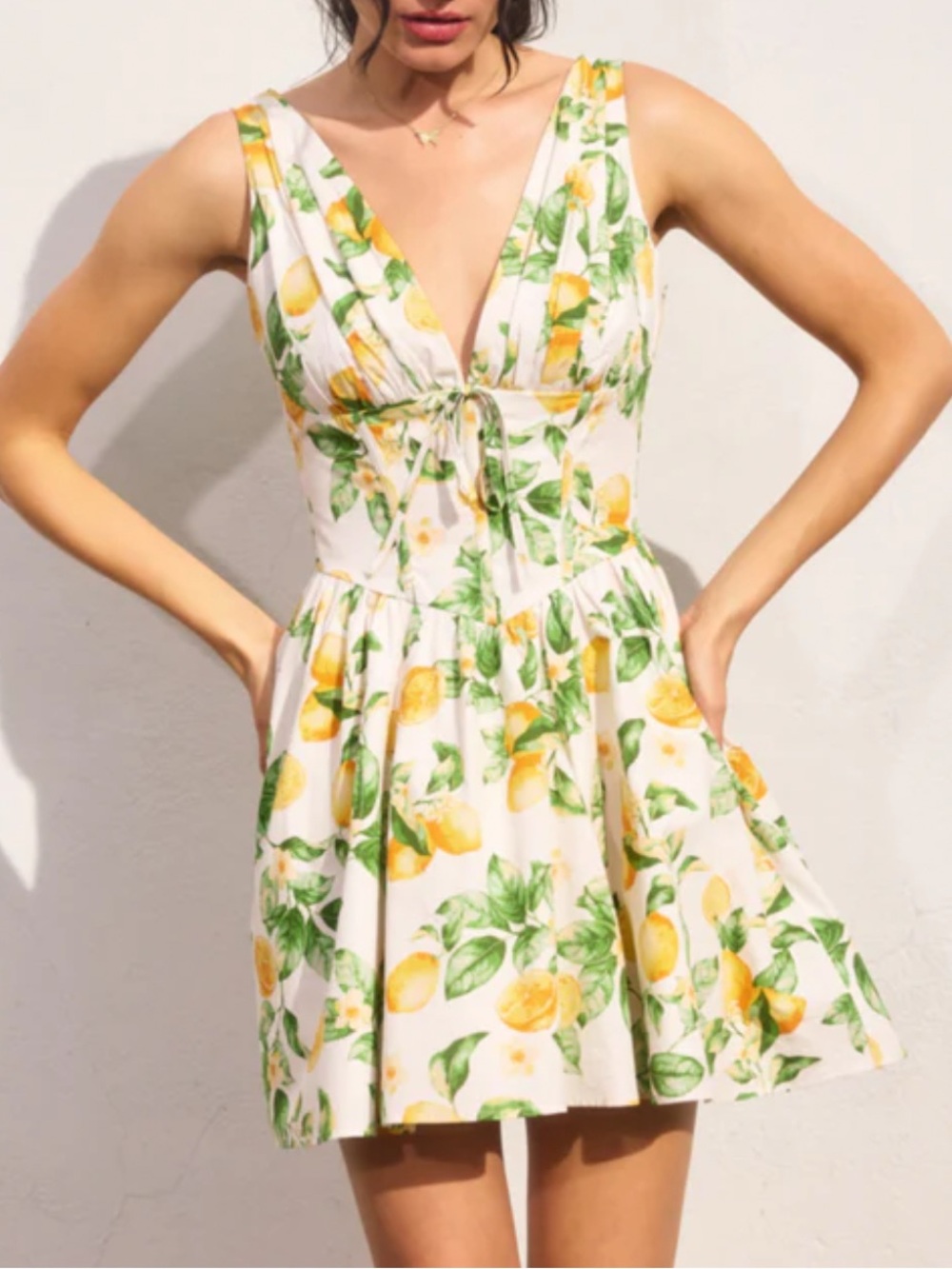 DRESS FORUM LA - Limencello Lemon 100% Cotton Mini Dress